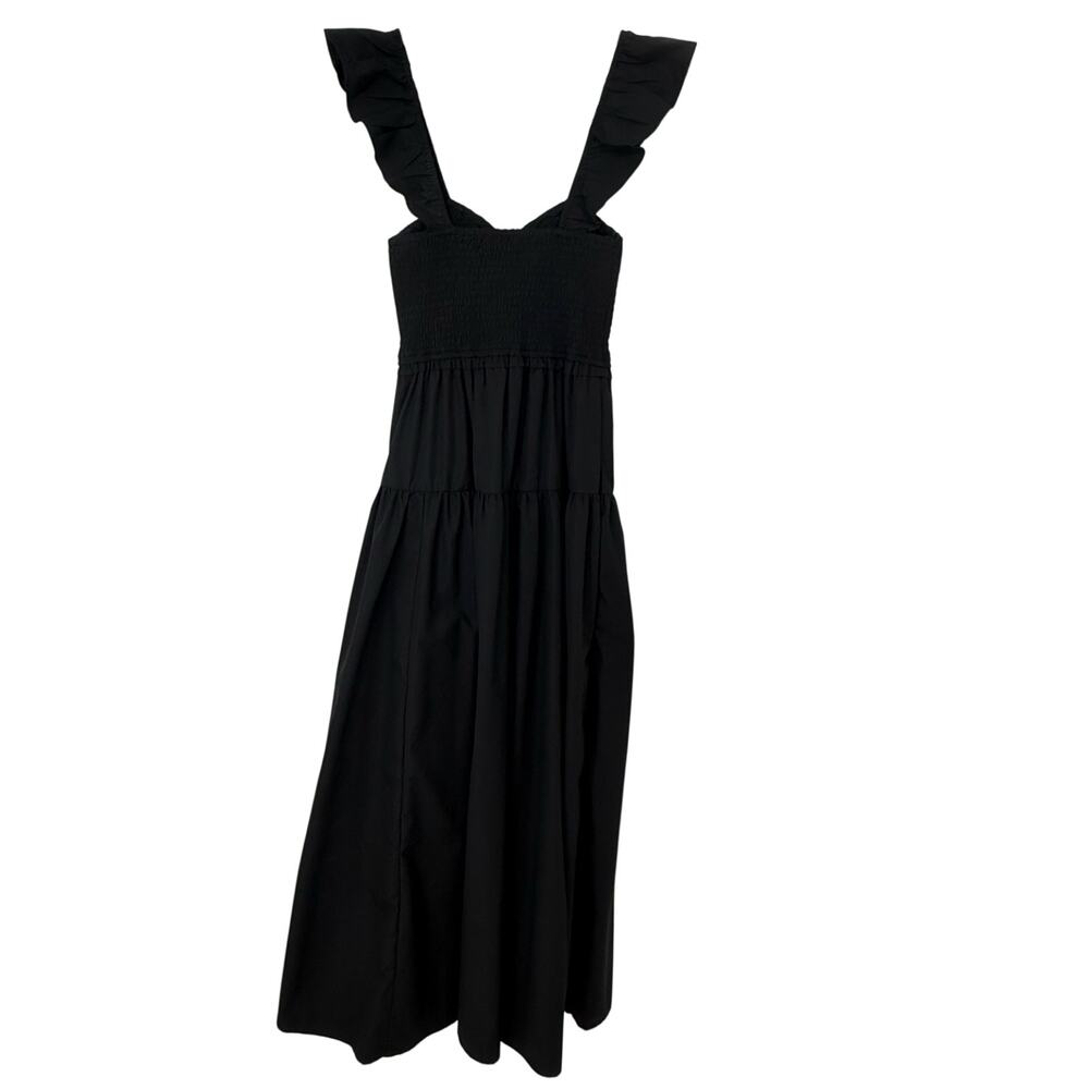 Abercrombie & Fitch Black Smocked Ruffle Strap Tiered Maxi Dress Size S - Picture 4 of 9